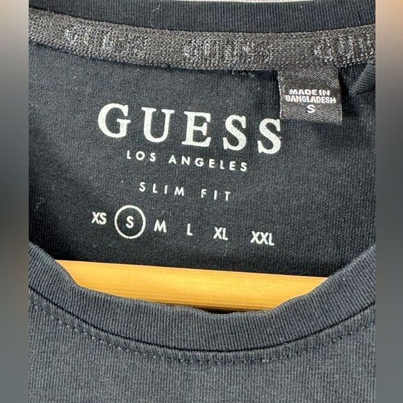 Guess Tee Men's Size Small Black Green Big Logo Short Sleeve Retro Old School - Picture 3 of 6